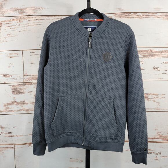 Noize Amstrdm Technical Gear Jacket Full Zip Sweatshirt Textured Grey Size Small - Picture 1 of 9
